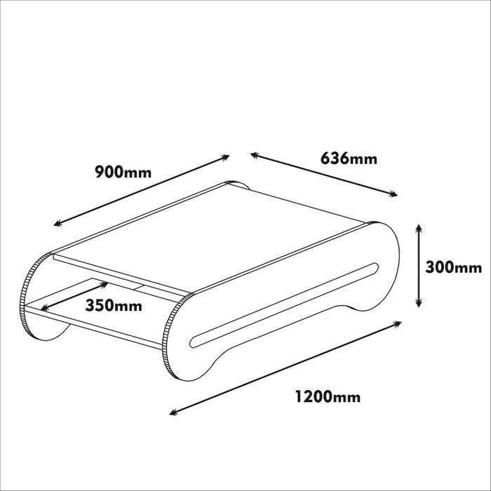 Hanah Home Mesa de Centro Cool - Nogal y Blanco
